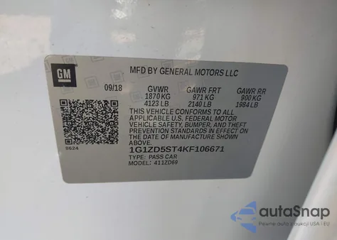2019 Chevrolet Malibu Lt from USA, damaged, VIN 1G1ZD5ST4KF106671